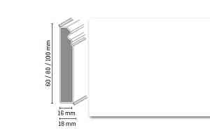 Плинтус Плинтус Dollken Cubu Flex life Hamburg Style 80 RAL 9003 (100 mm) фото  | FLOORDEALER